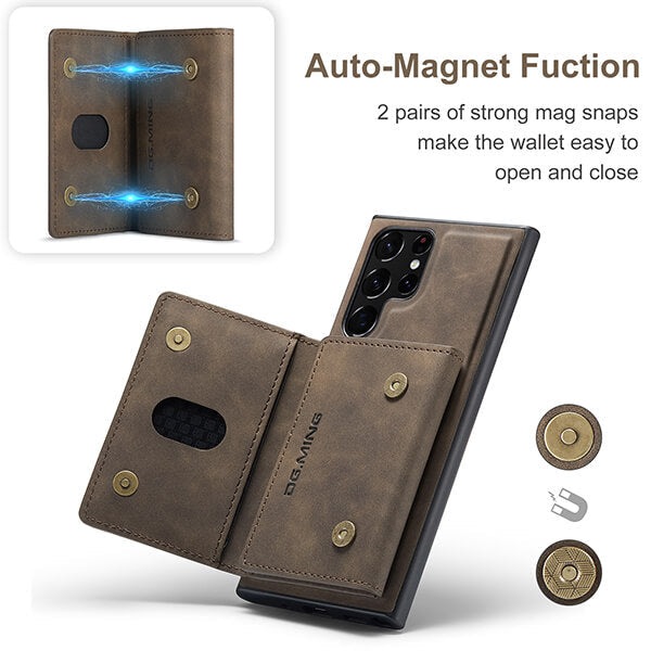 Detachable Magnetic Protective 3 Fold Phone Wallet Case with Card Holder Kickstand For Samsung Galaxy Z Fold 5