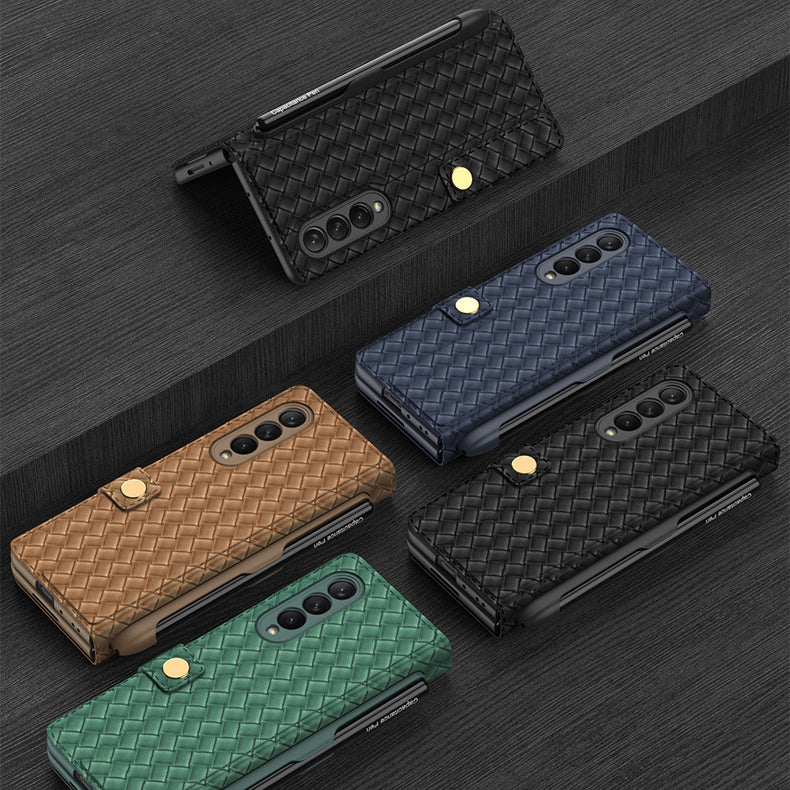 Samsung Galaxy Z Fold 3 Woven Grain Phone Case with S Pen Holder (Pen Included)