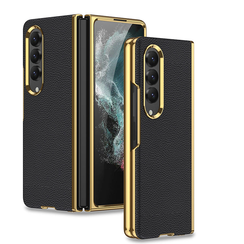 Samsung Galaxy Z Fold 4 Electroplate Shockproof Protective Fold Case with Kickstand