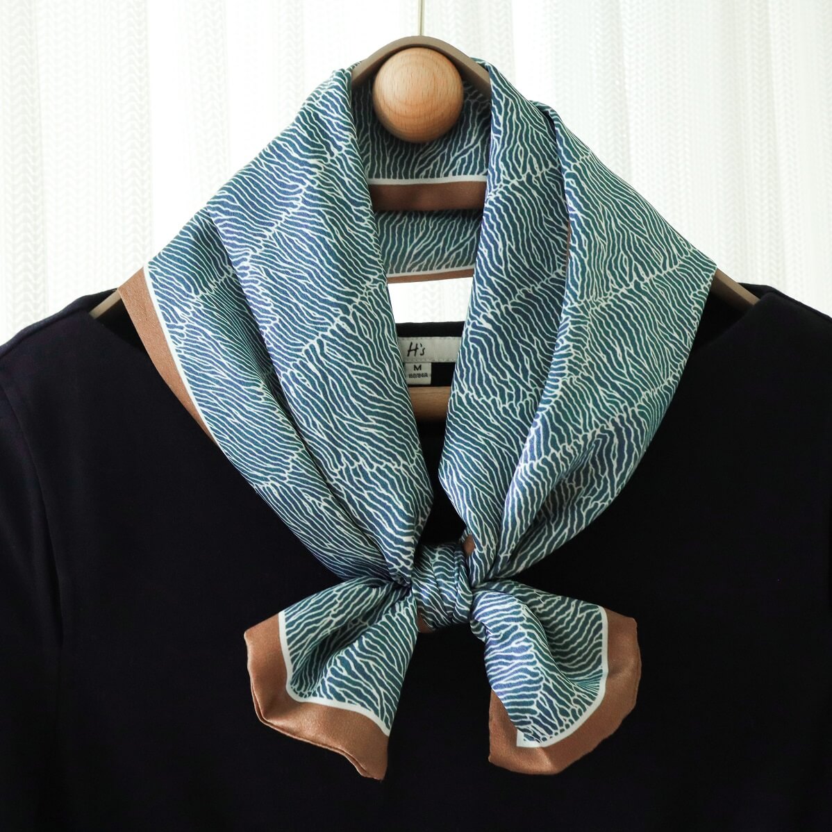 Silk Scarf- Wave-popmoca-silk scarf 
