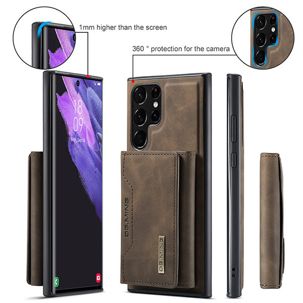 Detachable Magnetic Protective Phone Wallet Case with Card Holder Kickstand For iPhone 15