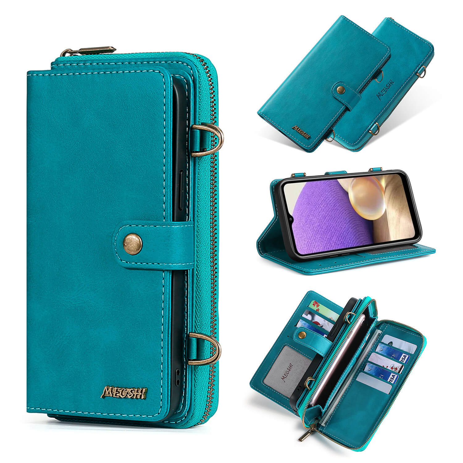 Women's Crossbody Phone Case Wallet Cell Phone Wallet Purse Card Holder for Samsung S23, S23 Plus, S23 Ultra