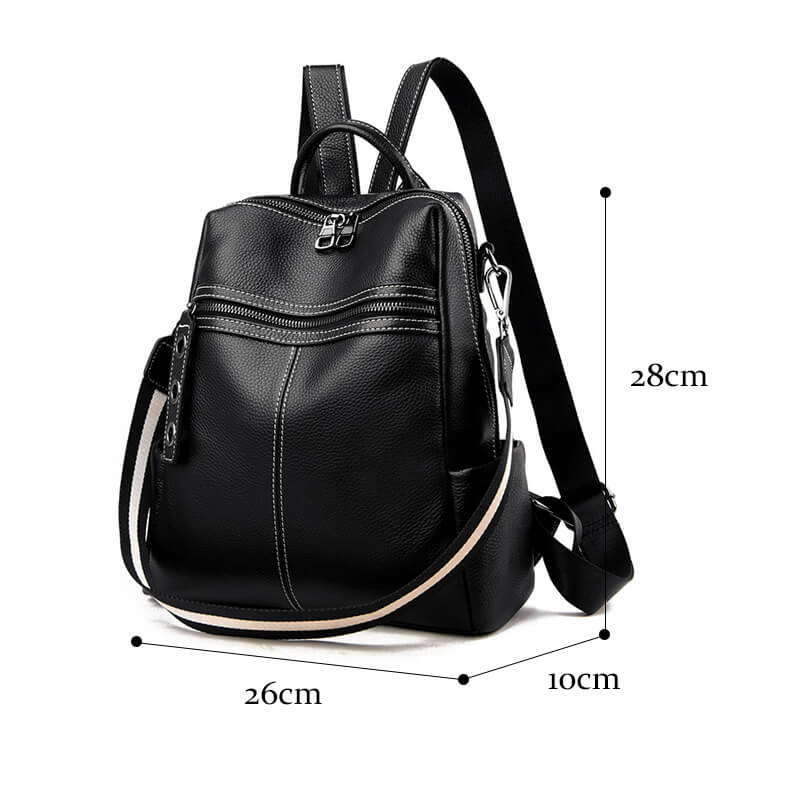 Women Genuine Leather Handbag Shoulder Bag Travel Backpack Popmoca-popmoca-Backpacks 