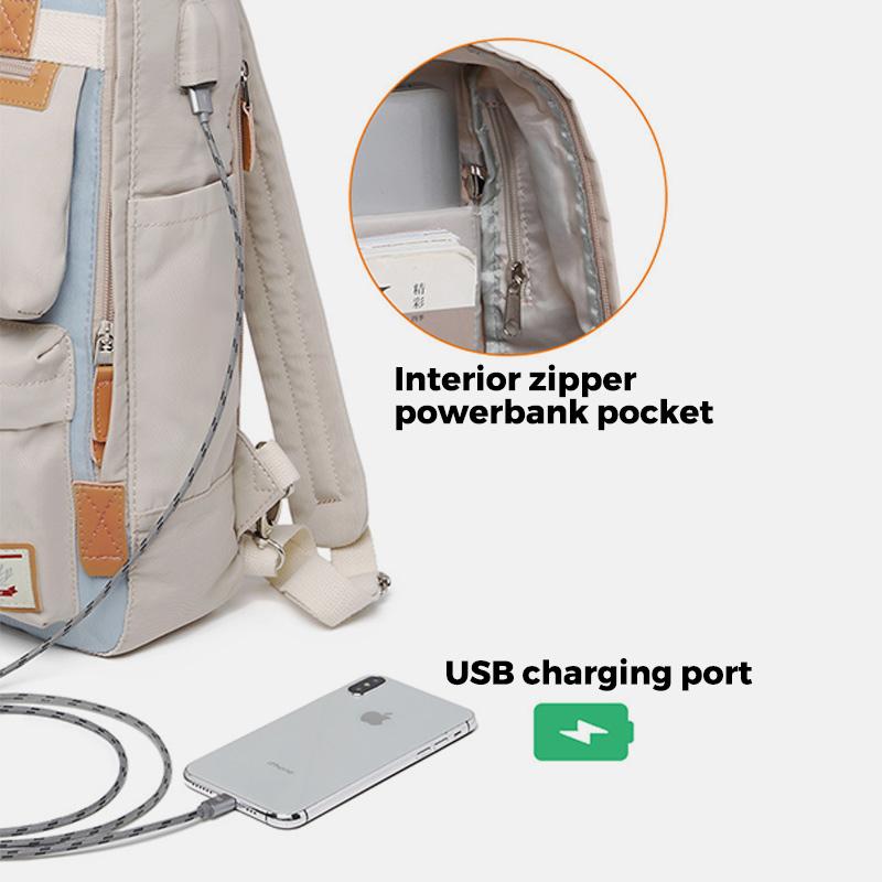 Multifunctional Large Capacity British College Backpack With USB Charging Port-popmoca-Backpacks 