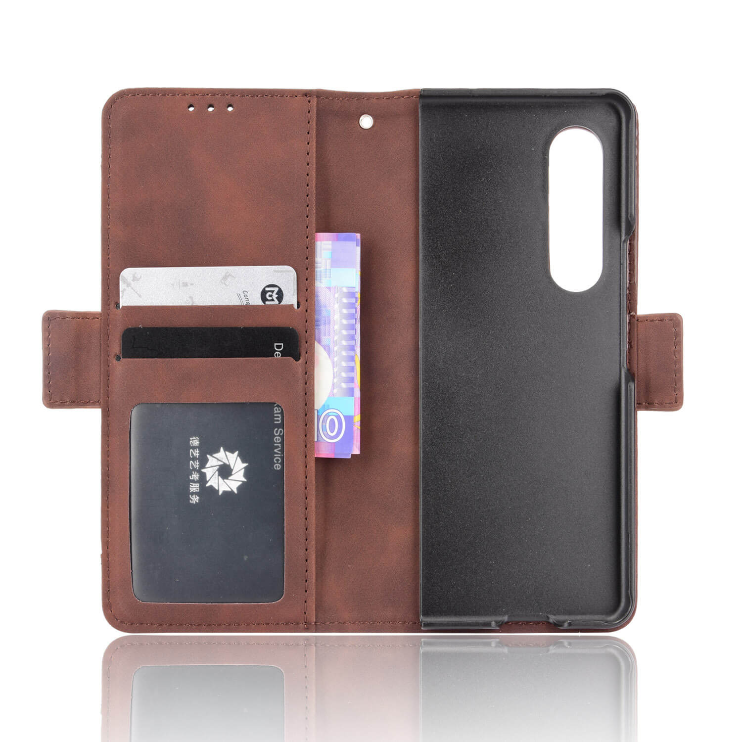 Samsung Galaxy Z Fold 3 Muilti Card Slots Wallet Case with Removable Cardholder and S Pen Slot