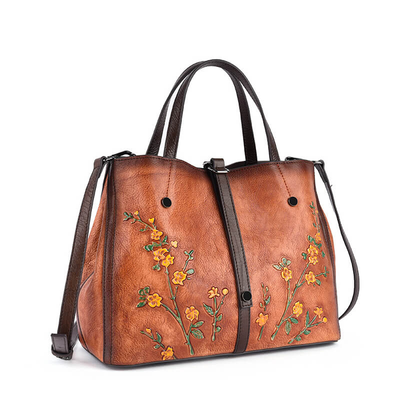 Women Genuine Leather Vintage Handbag Shoulder Crossbody Bag-popmoca-Handbags 