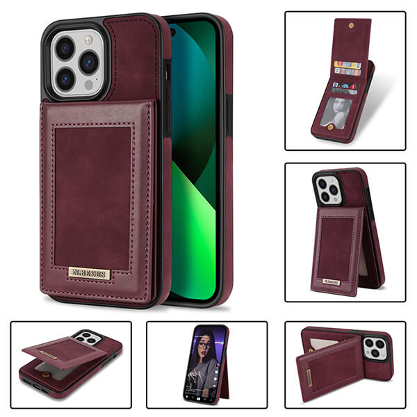 Phone Case Wallet with Multi Card Slots and Photo Slot for iPhone