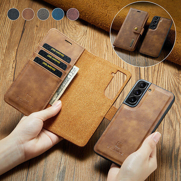 Samsung Galaxy S22, S22 Plus, S22 Ultra Magnetic Detachable Phone Wallet Case with Card Holder Kickstand