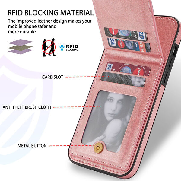 Phone Case Wallet with Multi Card Slots and Photo Slot for iPhone