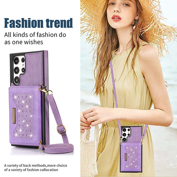 Multi Functional Crossbody Phone Case Wallet with Multi Card Slots For Samsung