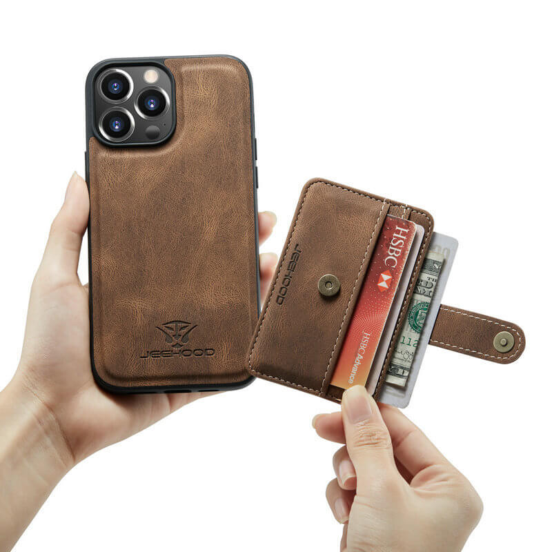 RFID Detachable Magnetic Protective Phone Wallet Case with Card Holder For iPhone Series