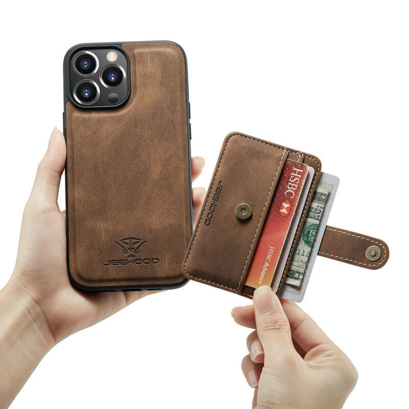 RFID Detachable Magnetic Protective Phone Wallet Case with Card Holder For Samsung Galaxy S22, S22 Plus, S22 Ultra