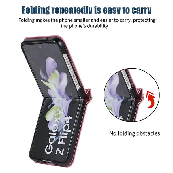 Crossbody Phone Case with Card Slot For Samsung Galaxy Z Flip 3, Z Flip 4