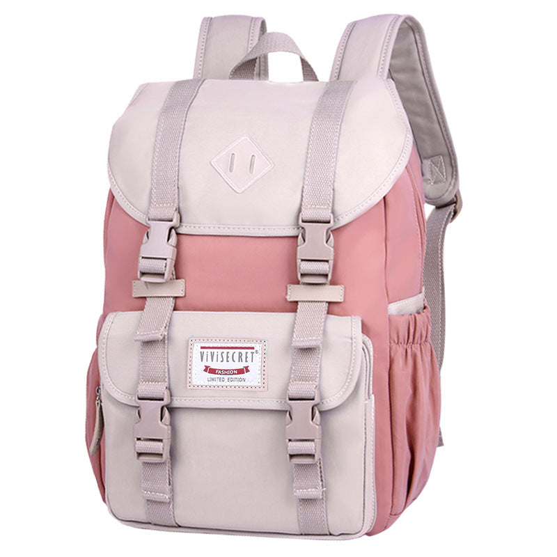 Waterproof Large Capacity Contrast College Style Backpack
