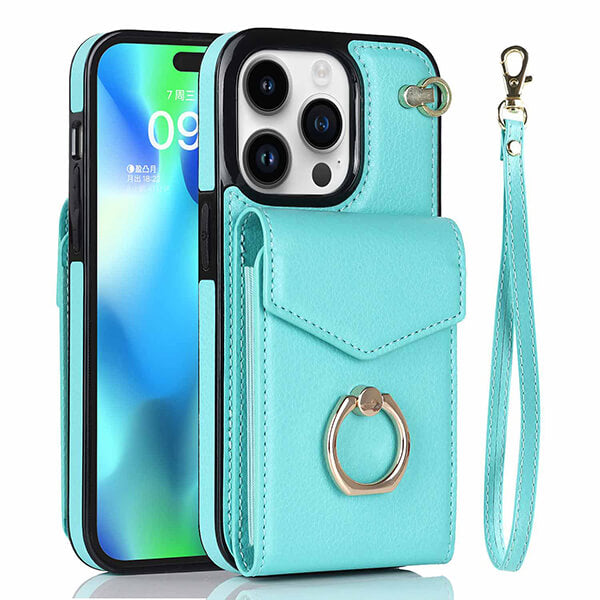Phone Case Wallet with Card Pocket and Wristlet Strap for Samsung Galaxy Series