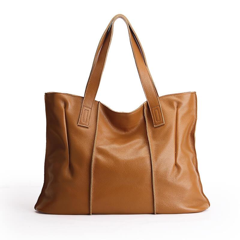Tan Soft Leather Tote Large Genuine Leather Shopper Bags