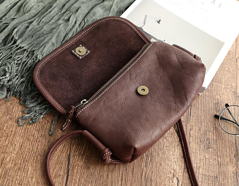 Célia Leather Retro Crossbody Small Shoulder Bag-popmoca-Crossbody Bags 