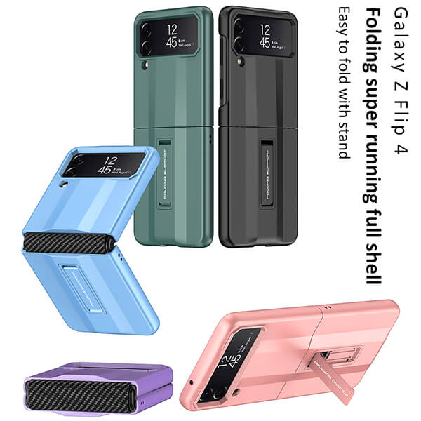 Samsung Galaxy Z Flip 4 Phone Case with Hinge Protection and Adjustable Kickstand