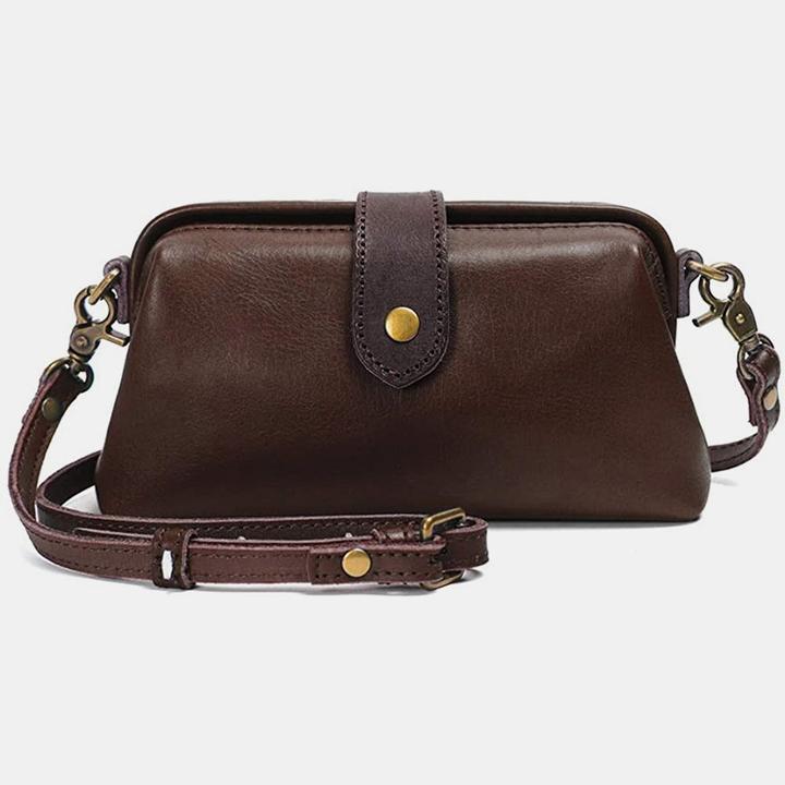 Léa Crossbody Cell Phone Bag Dumpling Shape Genuine Leather Classic Travel Bag-popmoca-Crossbody Bags 