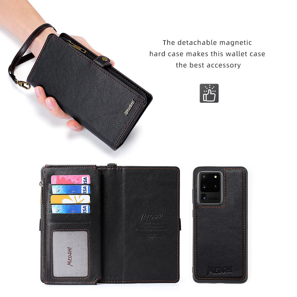 Samsung Galaxy Phone Case Wallet With Card Holder And Wrist Strap