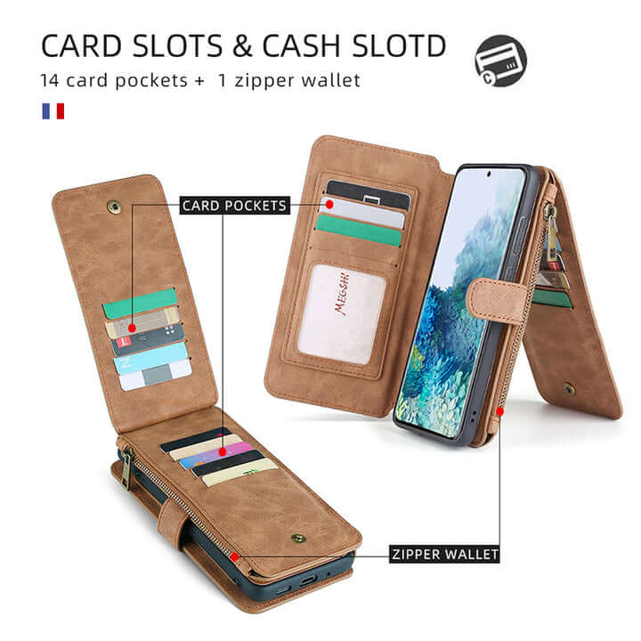 Multi Card Slots Phone Wallet Case Card Holder For Samsung Galaxy S22, S22 Plus, S22 Ultra