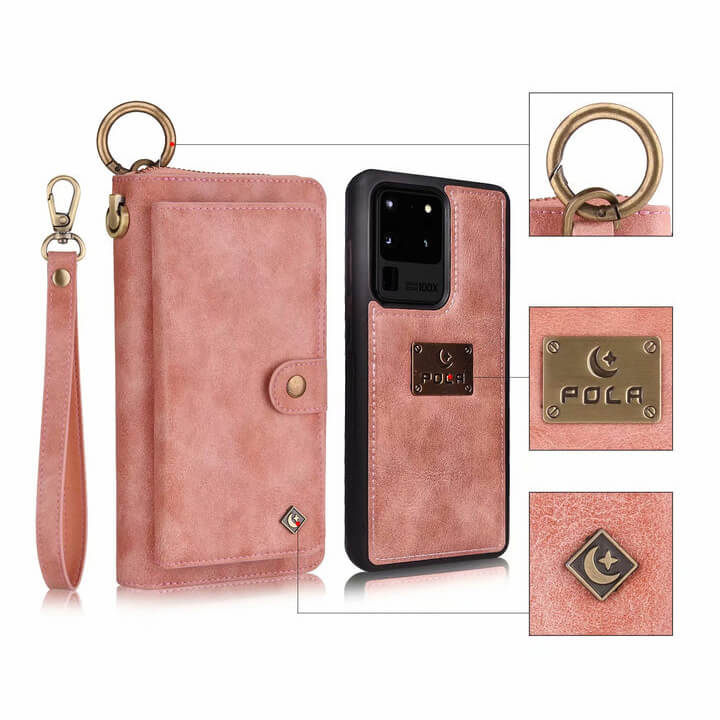 Samsung Galaxy Vintage Multi Card Slots Magnetic Phone Case Wallet with Wrist Band/ Strap and Key Ring