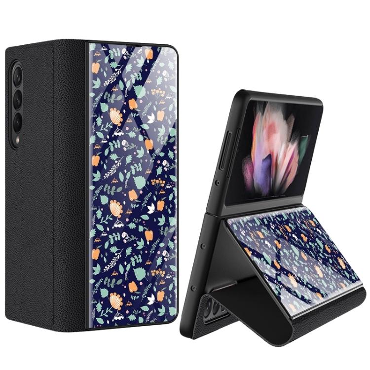 Samsung Galaxy Z Fold 4 Flower Print Full Body Cover Hinge Protection Case