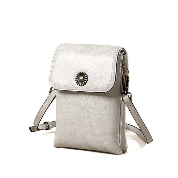 Vertical Fashion Leather Mobile Phone Bag All-Match Mobile Phone Bag Mini Bag