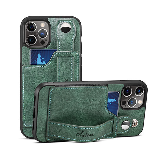 Phone Case Cell Phone Wallet Purse with Card Slot and Wrist Band for iPhone