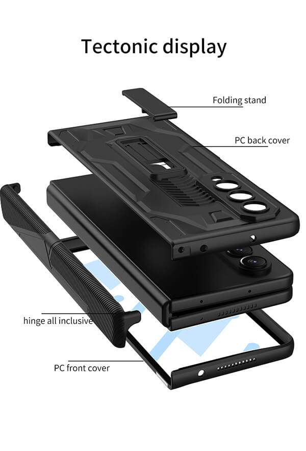 Magnetic Bracket Protective Phone Case with Kickstnd for Samsung Z Fold 4