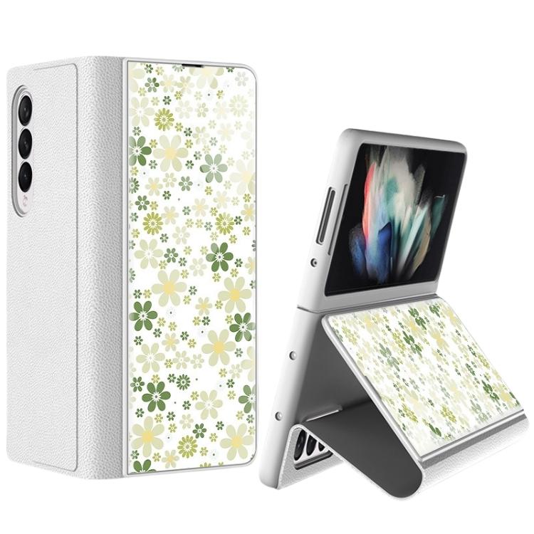 Samsung Galaxy Z Fold 3 Flower Print Full Body Cover Hinge Protection Case
