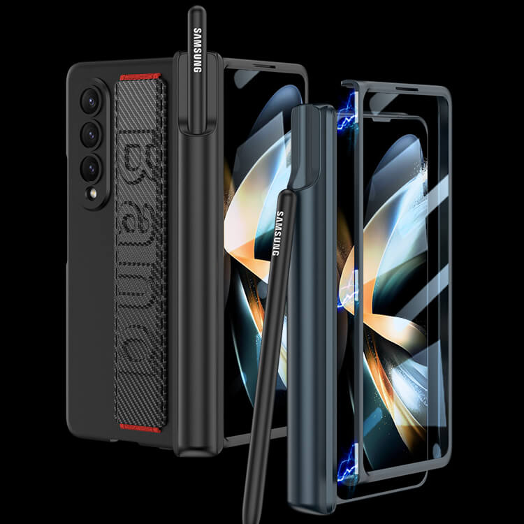 Samsung Galaxy Z Fold 4 Case With S Pen Box and Hand Strap