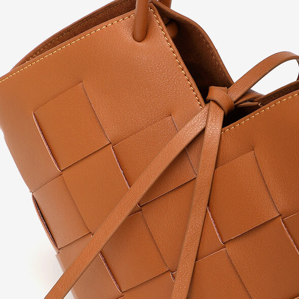 Woven Pattern Designer Genuine Leather Crossbody Bag