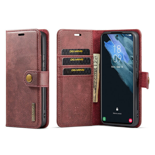 iPhone 14 Series Magnetic Detachable Phone Wallet Case with Card Holder Kickstand