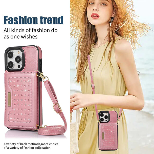 Multi Functional Crossbody Phone Case Wallet with Multi Card Slots For iPhone