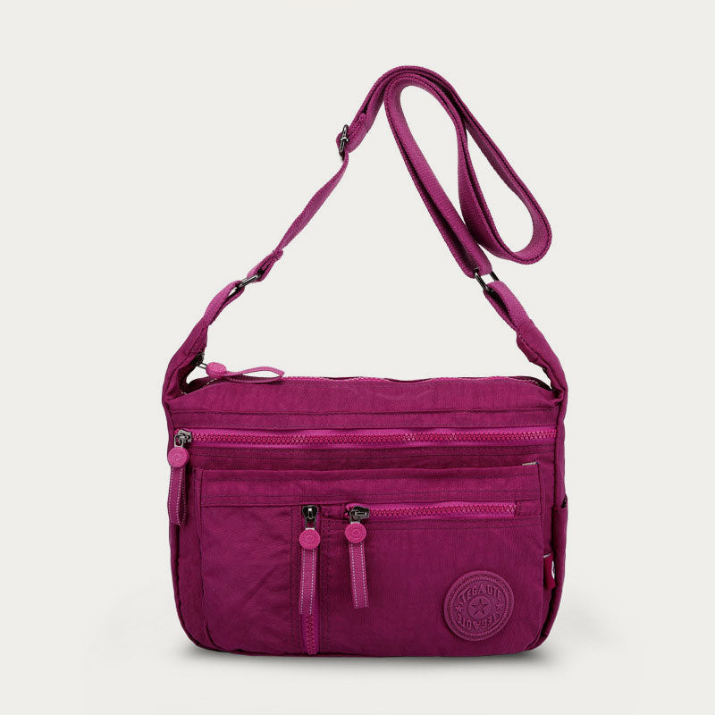 Multi-Pocket Waterproof Nylon Travel Crossbody Bag
