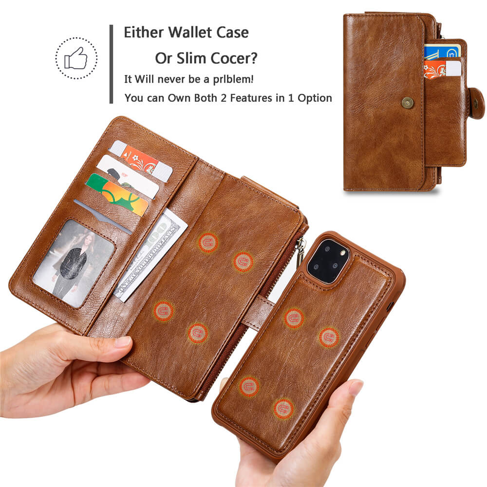 Vintagre Magnetic Detachable Phone Wallet Case for iPhone-popmoca-Phone Case Wallet 