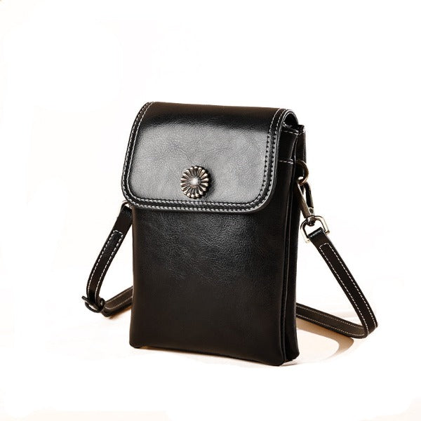 Vertical Fashion Leather Mobile Phone Bag All-Match Mobile Phone Bag Mini Bag