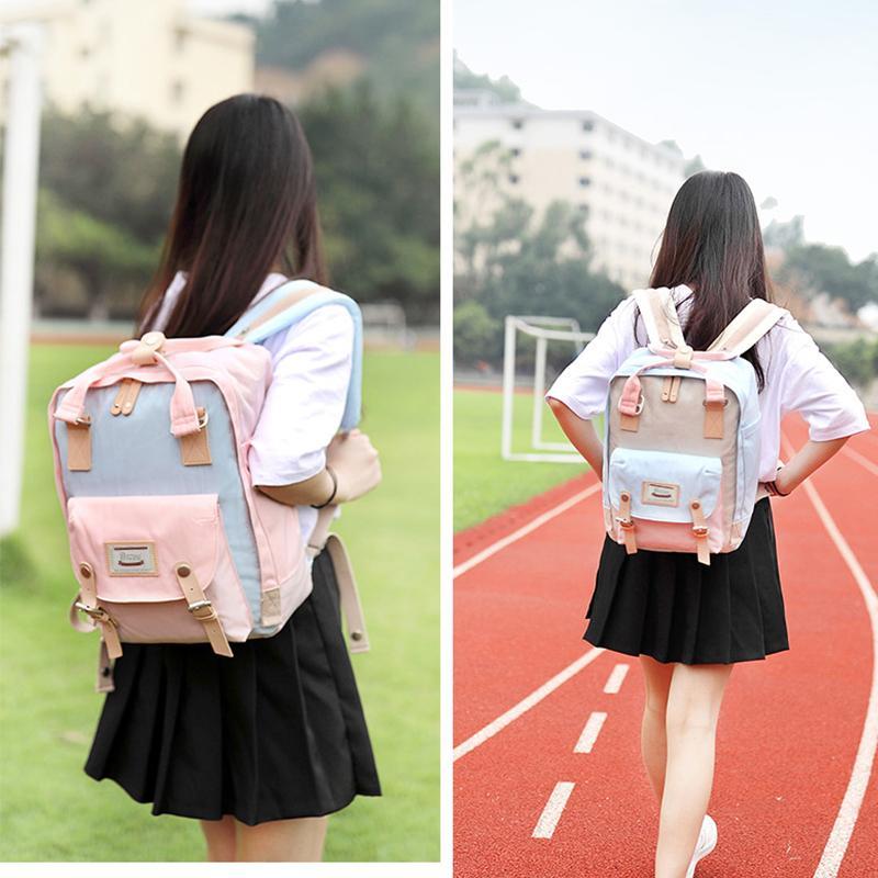Large Multi-Pocket College Vinatge Travel Bakcpack-popmoca-Backpacks 