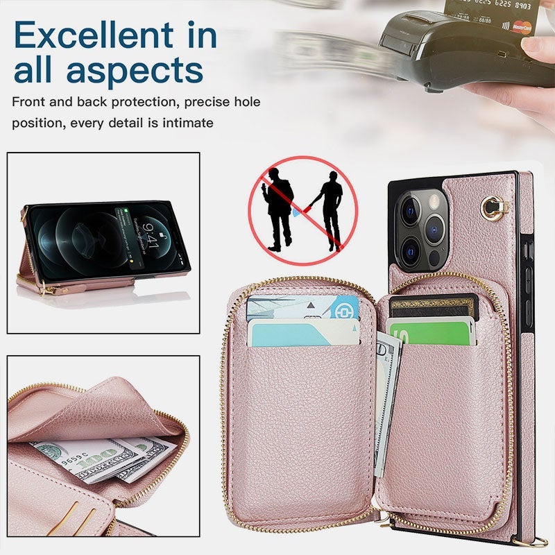 Multifunctional Phone Case Wallet Card Holder Crossbody Bag For iPhone-popmoca-Phone Case Wallet 