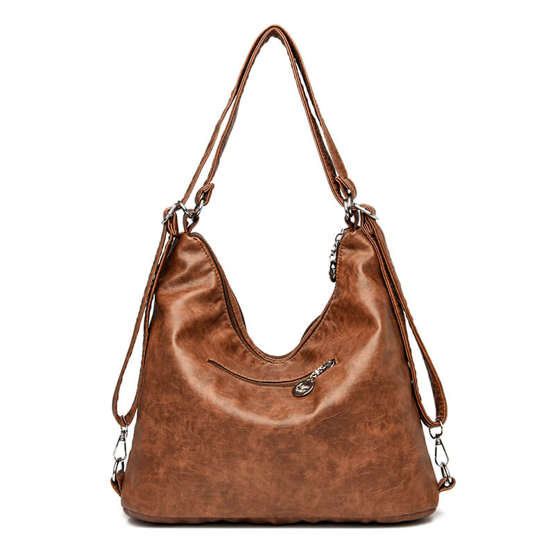 3 in 1 Retro Large Capacity Hobo Soft PU Leather Shoulder Bag Popmoca-popmoca-Handbags 