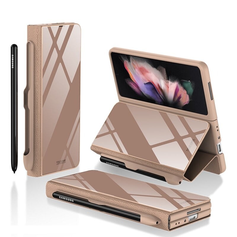 Samsung Galaxy Z Fold 4 Full Body Cover Hinge Protection Case with S Pen Slot (New Patterns)