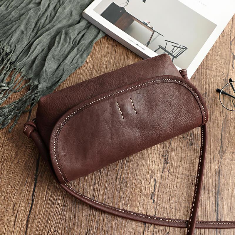 Célia Leather Retro Crossbody Small Shoulder Bag-popmoca-Crossbody Bags 