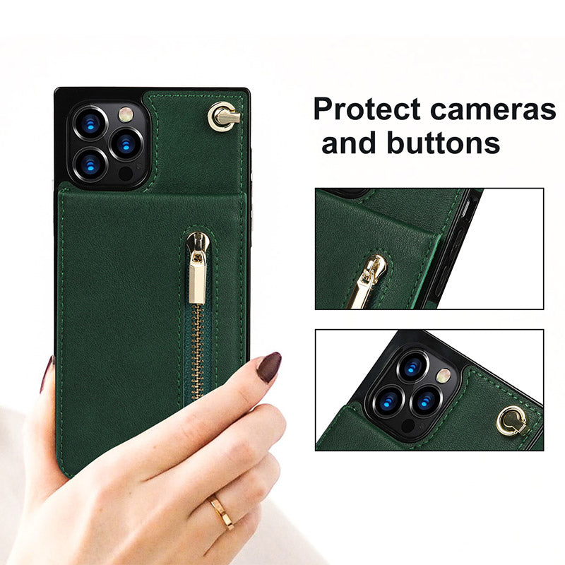 Functional Crossbody Phone Case Wallet with Card Holder For iPhone