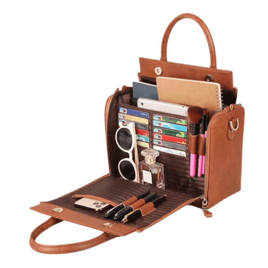 Aniceta Large Capacity Multifunction Leather Handbags Crossbody Bag