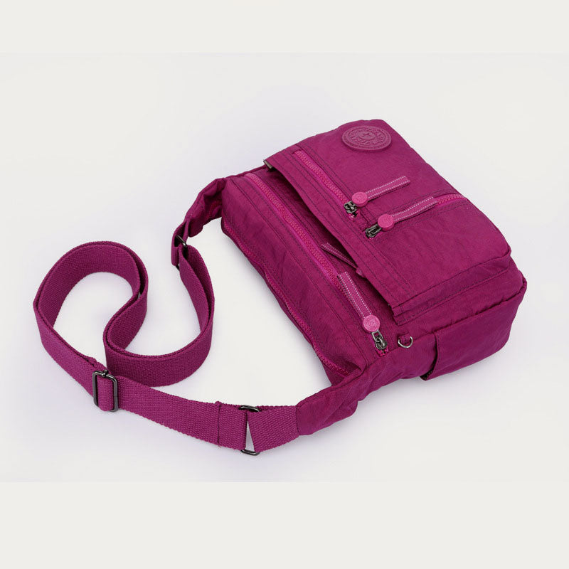 Multi-Pocket Waterproof Nylon Travel Crossbody Bag