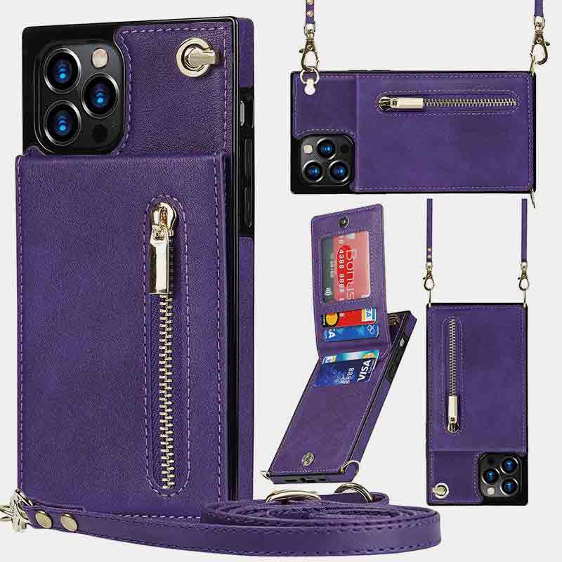 Functional Crossbody Phone Case Wallet with Card Holder For iPhone 13 Series