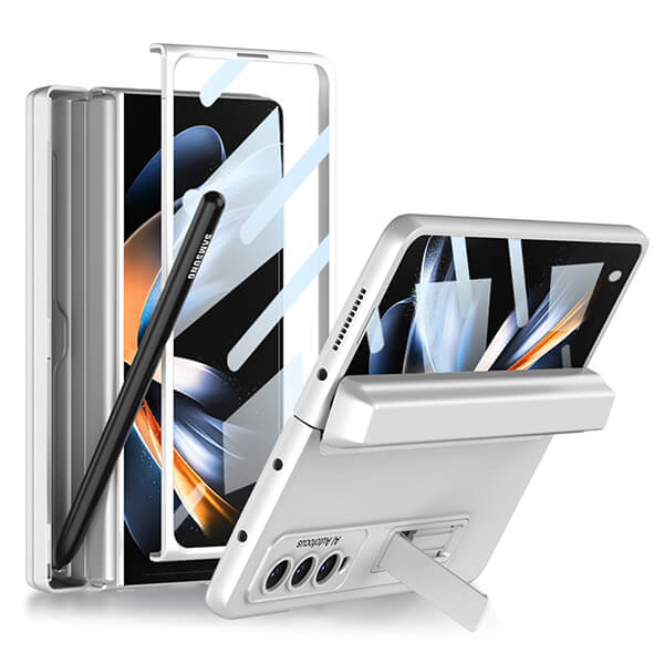 Samsung Galaxy Z Fold 4 Shockproof Case with Magnetic Hinge Protection and Built-in Kickstand