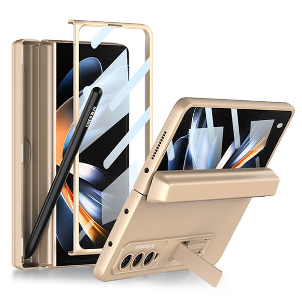 Samsung Galaxy Z Fold 4 Shockproof Case with Magnetic Hinge Protection and Built-in Kickstand