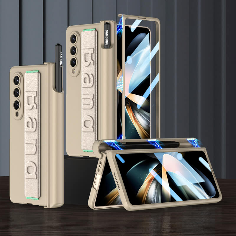 Samsung Galaxy Z Fold 4 Case With S Pen Box and Hand Strap